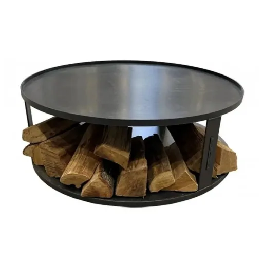 Podstawa paleniska z miejscem na drewno, 82 cm, stal