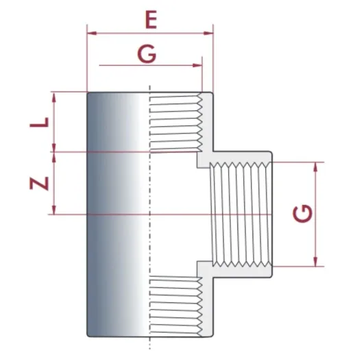 Trójnik PVC 1 1/2 cala PN10 - Złączka do rur PVC-U