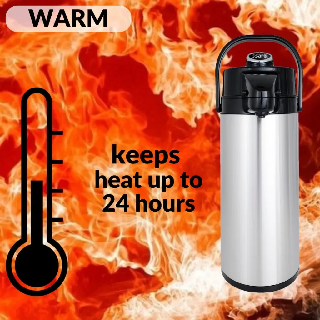 Dzbanek termiczny, termos z pompką – 2,2L (szkło wewnętrzne)