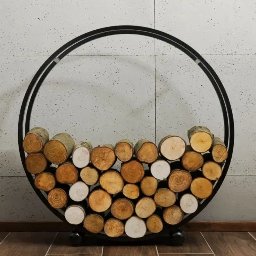 Regał na Drewno Kominkowe Stalowy 80 cm Boni