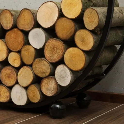 Regał na Drewno Kominkowe Stalowy 80 cm Boni