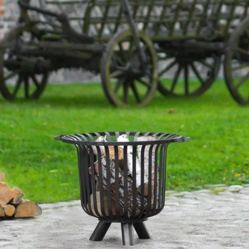 Kosz na Ognisko VERONA Stalowy Kosz Ogrodowy 60cm