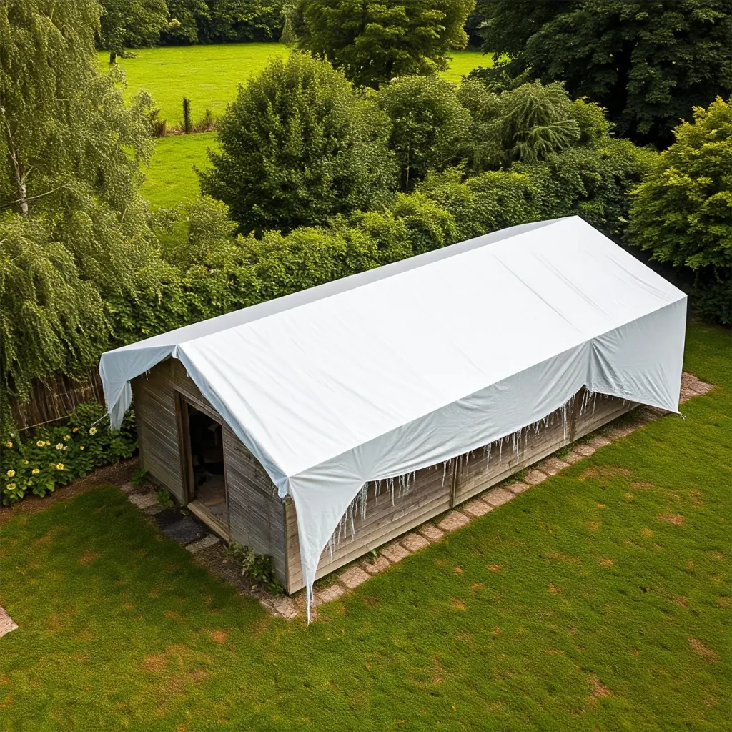 Wodoodporna plandeka 650 g/m², 5x7 m (35 m²), zielona, odporna na rozdarcie