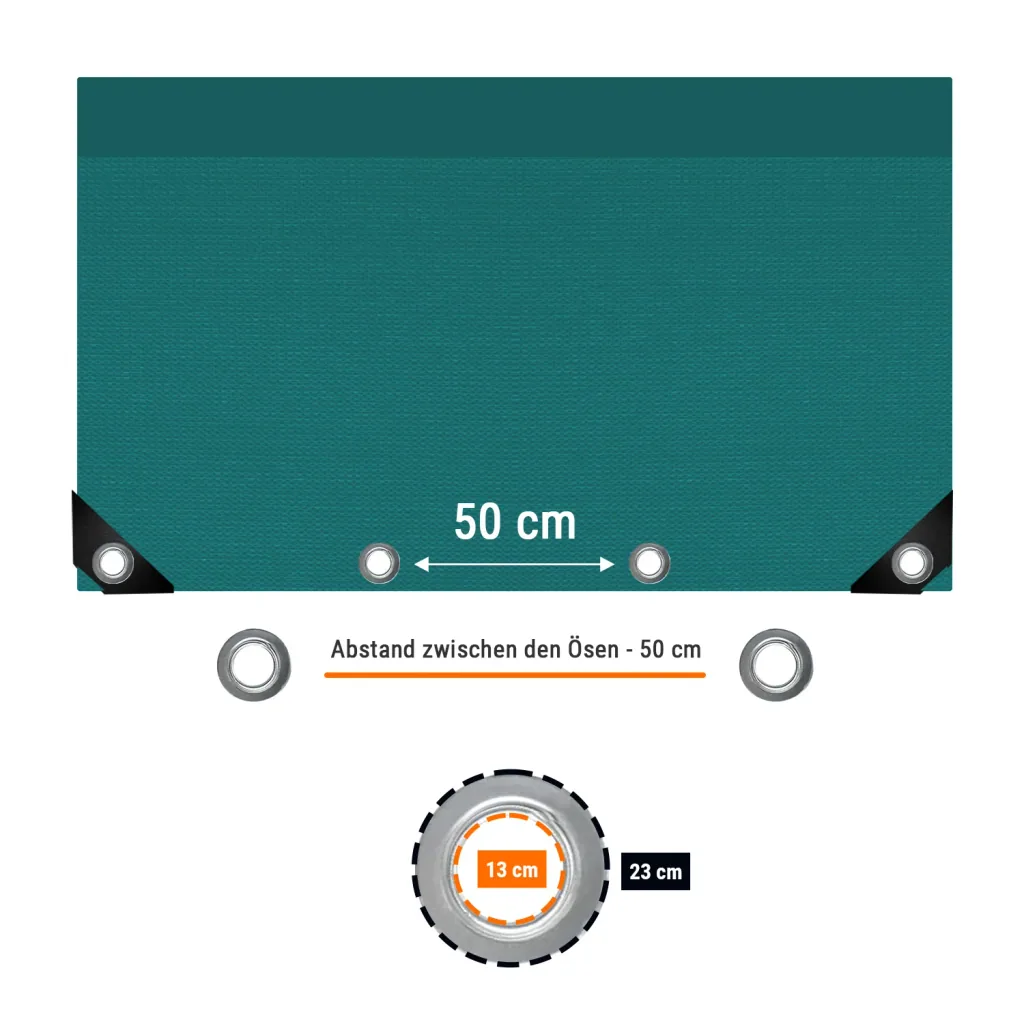 Plandeka ogrodowa zielona 3x5m (15m²), 650g/m² PVC - Wodoodporna i wytrzymała