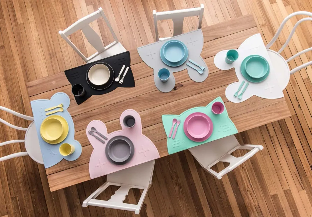 We Might Be Tiny Kids Placemat Silicone Cat mint
