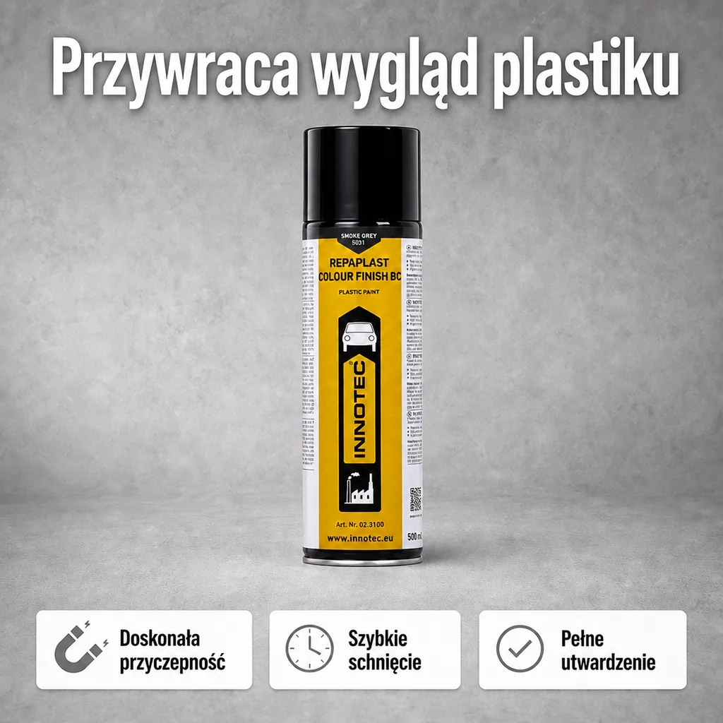Lakier do plastiku szary, farba do plastiku szara, 500ml dymiony szary