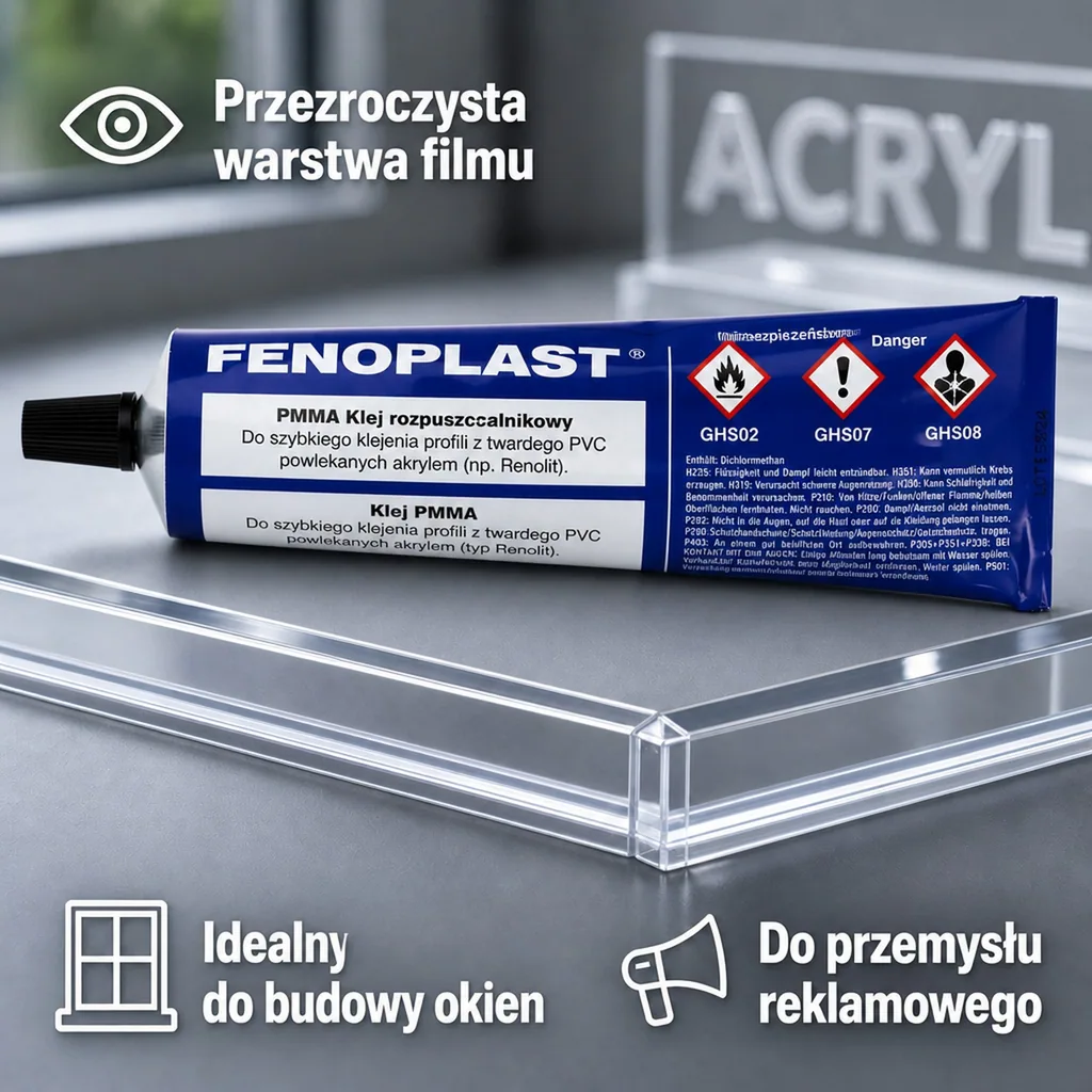Klej do plexi, klej do PMMA, rozpuszczalnikowy, 180 g tuba