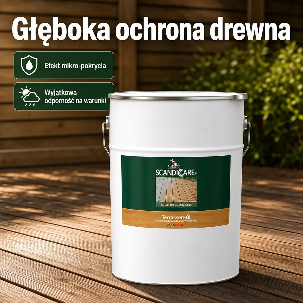 Olej do tarasu, olej do drewna na zewnątrz, jasny, 10 litrów