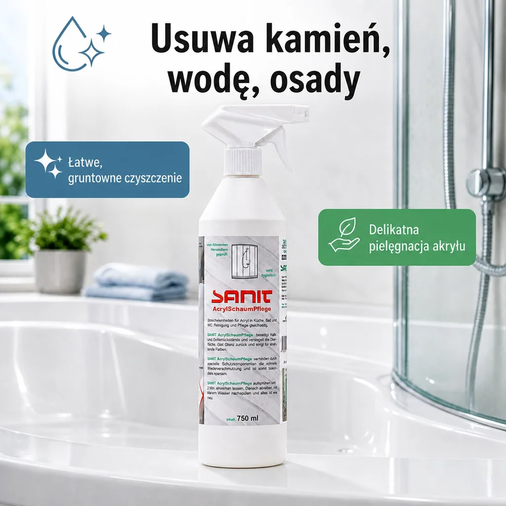 Pianka do akrylu, Środek do czyszczenia akrylu, Pielęgnacja akrylu, 750 ml