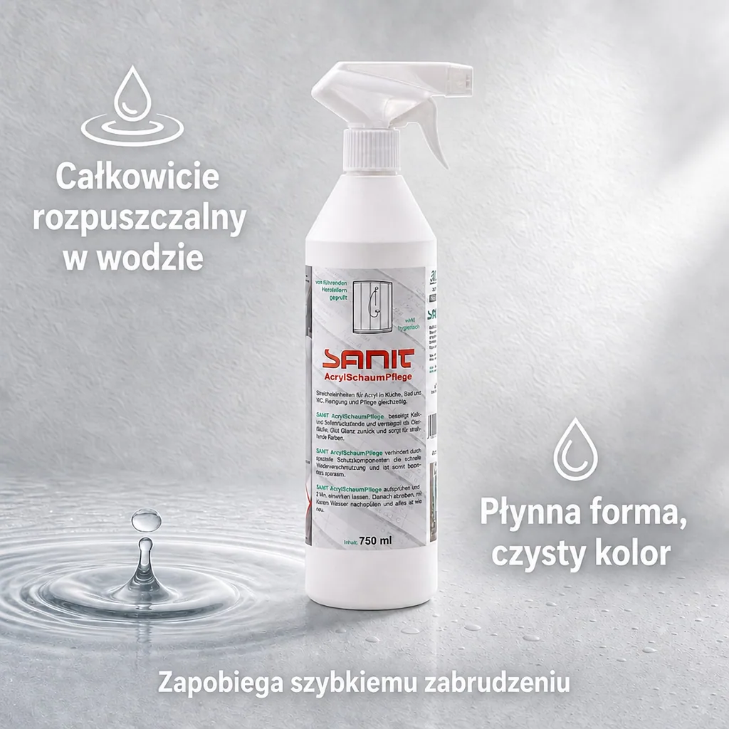 Pianka do akrylu, Środek do czyszczenia akrylu, Pielęgnacja akrylu, 750 ml