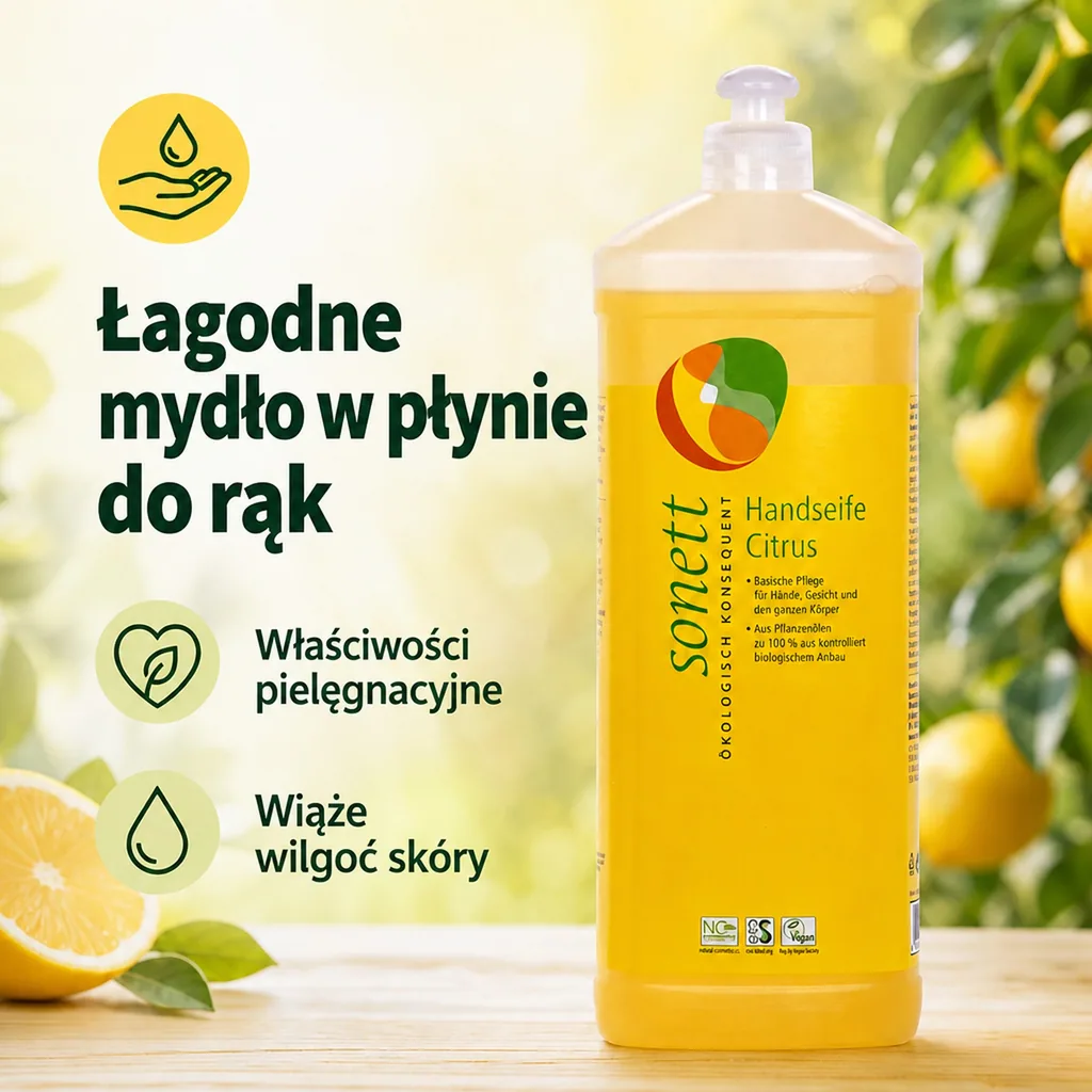 Mydło w płynie, mydło do rąk, 1L Citrus, zapas