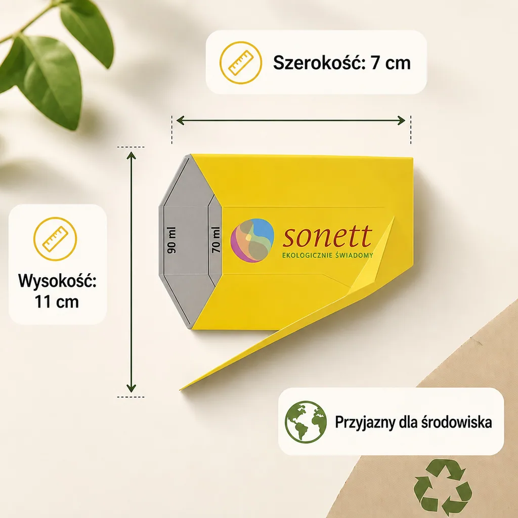 Dozownik do prania, dozownik kartonowy, żółty, 1 szt. z pappe