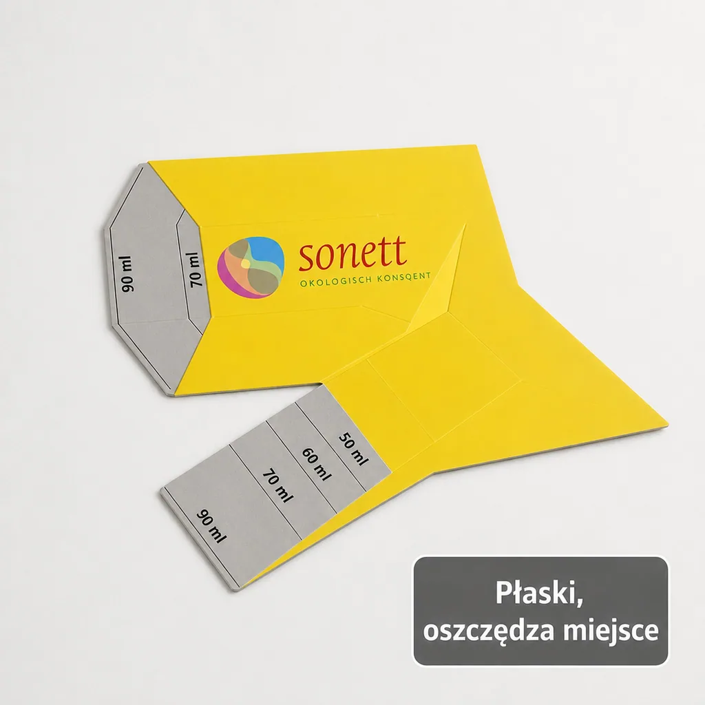 Dozownik do prania, dozownik kartonowy, żółty, 1 szt. z pappe