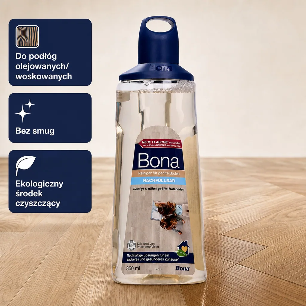 Bona do podłóg olejowanych, Refiller 0,85L, uzupełniacz do mopa