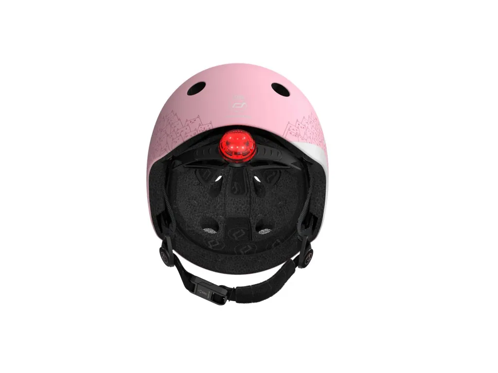 Scoot & Ride Odblaskowy kask, Kask rowerowy XXS-S - Steel, Kolor: Róża