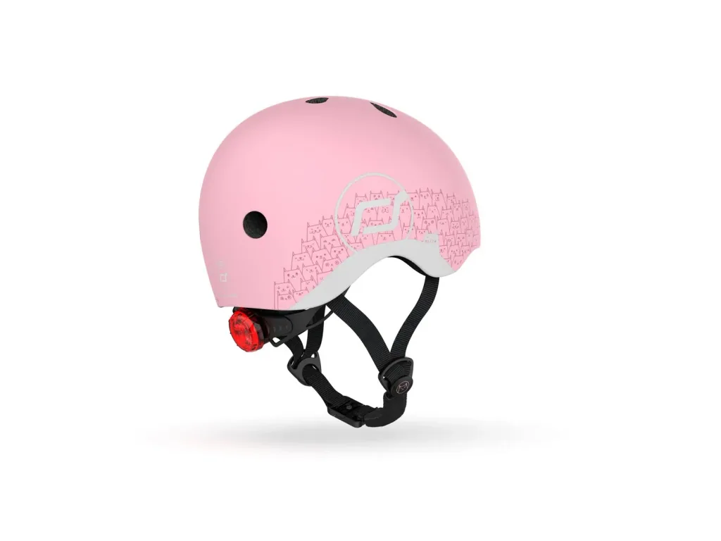 Scoot & Ride Odblaskowy kask, Kask rowerowy XXS-S - Steel, Kolor: Róża
