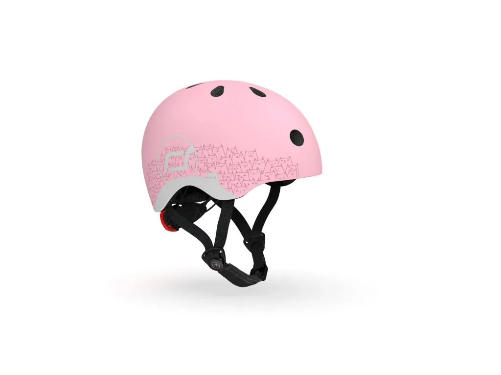 Scoot & Ride Odblaskowy kask, Kask rowerowy XXS-S - Steel, Kolor: Róża