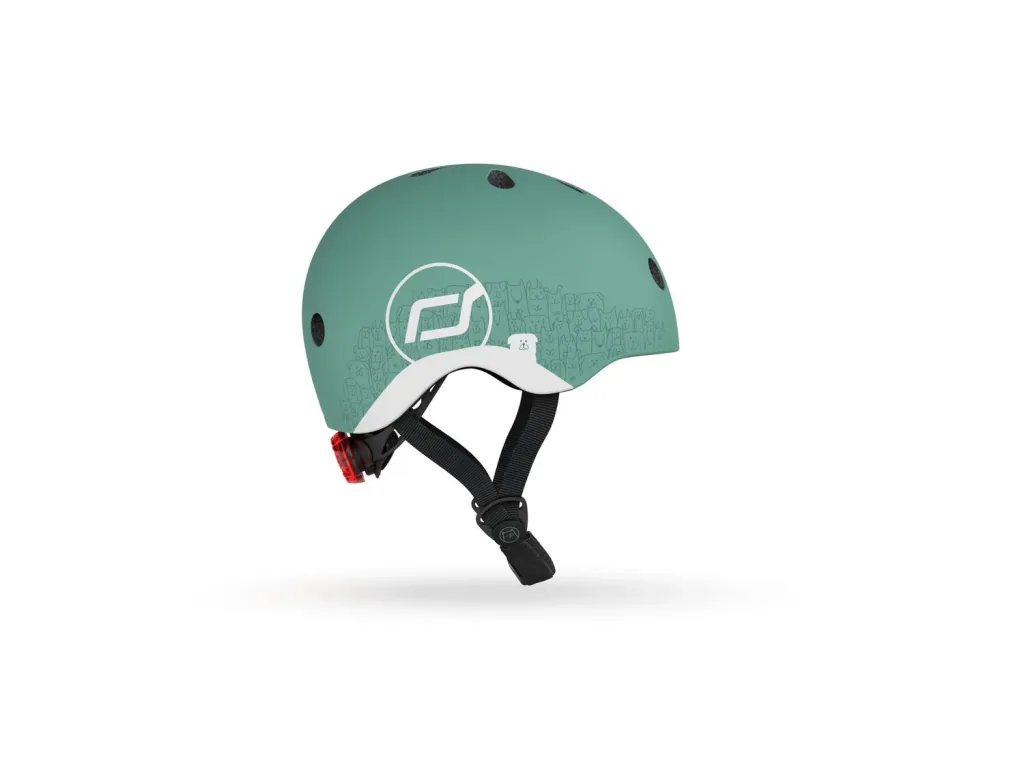 Scoot & Ride Odblaskowy kask, Kask rowerowy XXS-S - Steel, Kolor: Las