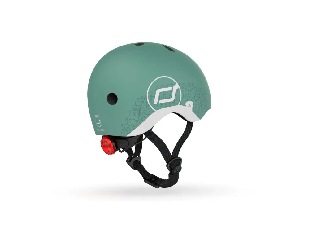 Scoot & Ride Odblaskowy kask, Kask rowerowy XXS-S - Steel, Kolor: Las