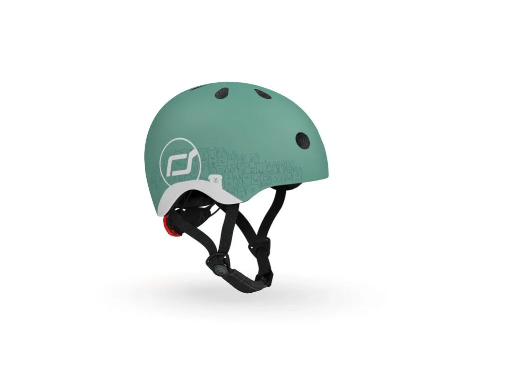 Scoot & Ride Odblaskowy kask, Kask rowerowy XXS-S - Steel, Kolor: Las