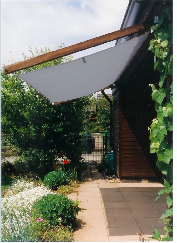 Kompletny zestaw żagla przeciwsłonecznego, srebrnoszary 330 x 140 cm