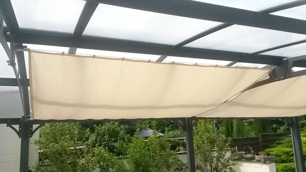 Kompletny zestaw żagla przeciwsłonecznego kość słoniowa 270 x 140 cm