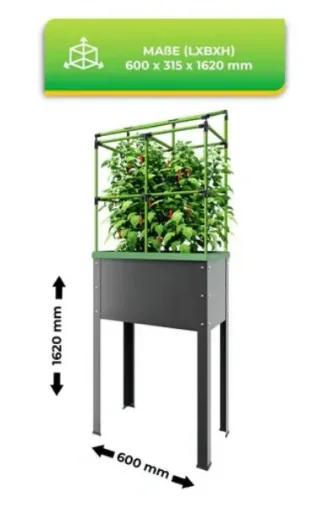 Metal raised bed "Heidelberg" with trellis & irrigation
