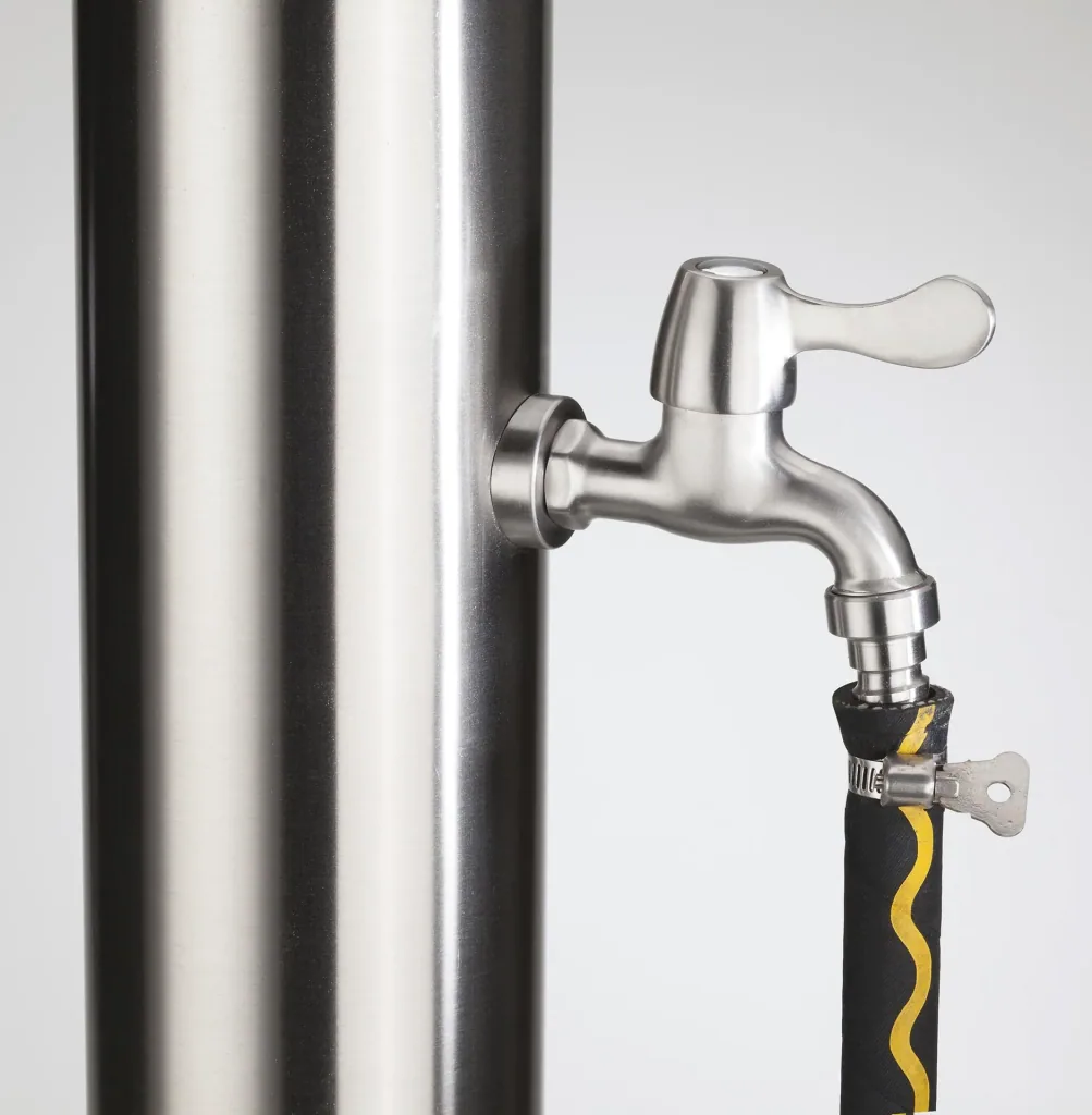 Stainless steel water dispenser with 2 taps + protective cover