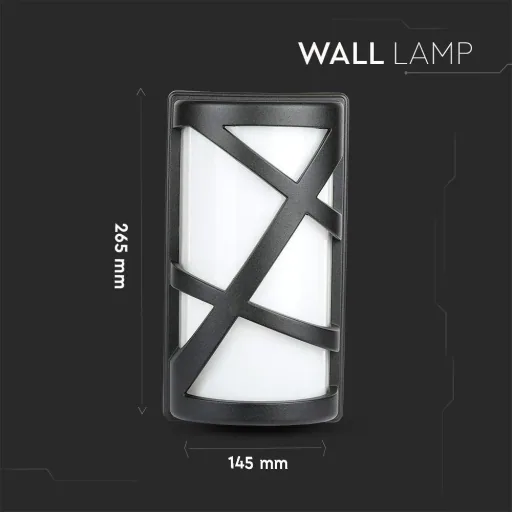 VT-745 Outdoor Wall Light - E27 Socket - Black