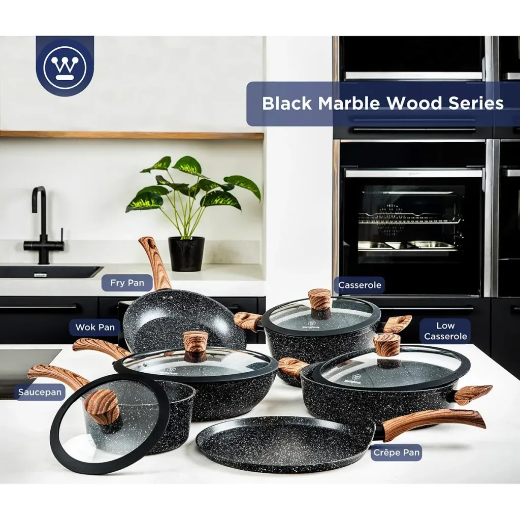 Frying pan Ø30 cm (12.5") Black Marble Wood