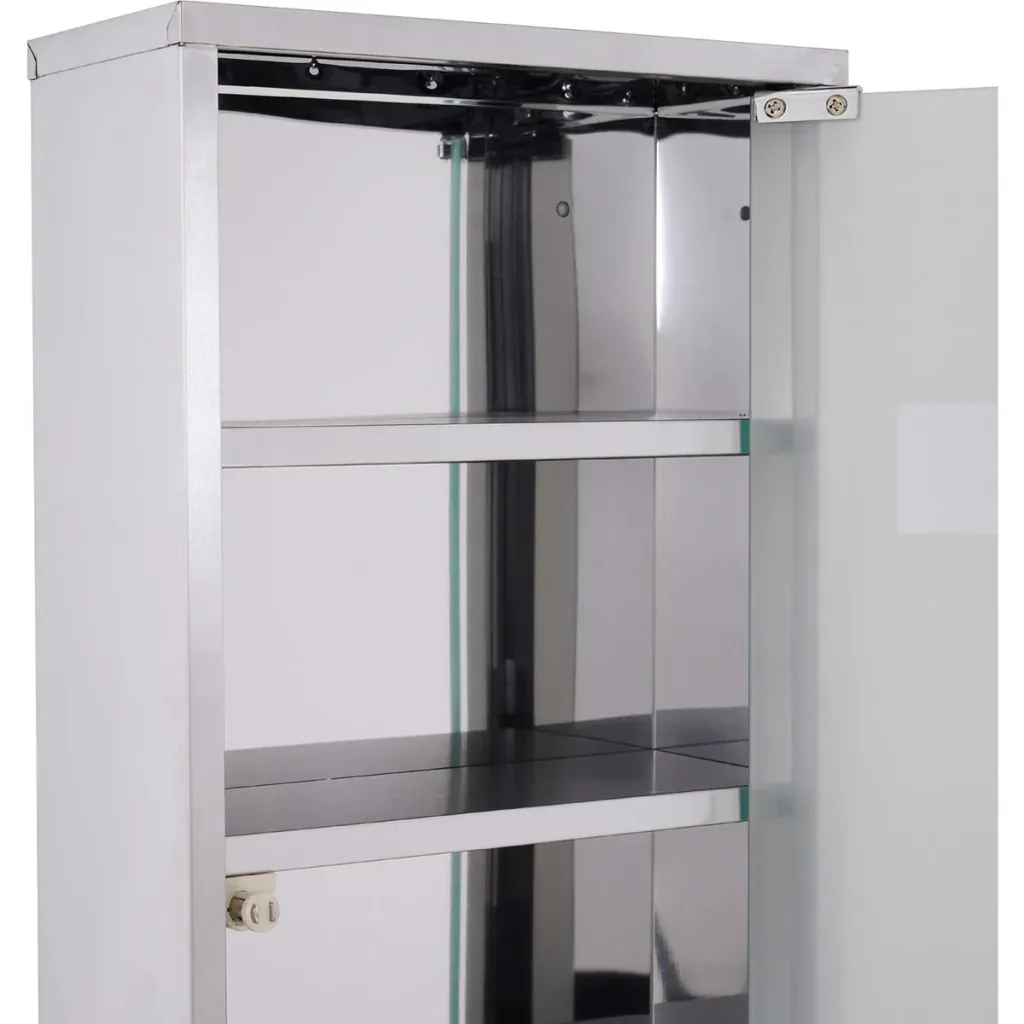 Medicine cabinet with 4 shelves silver