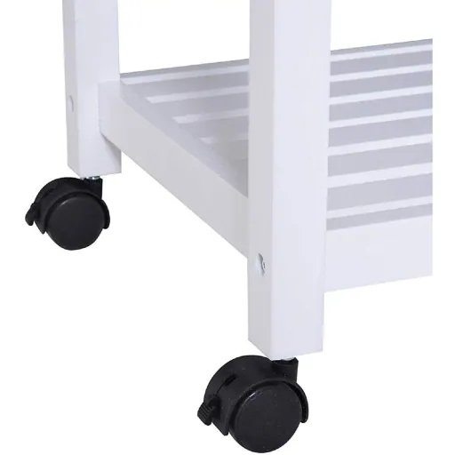 Serving trolley kitchen trolley kitchen trolley with wheels basket drawers made of white wood