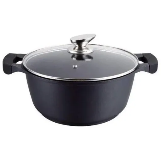 Casserole dish - with glass lid - 34 cm - Black