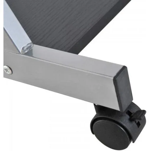 Desk computer desk office table rollable with keyboard drawer chipboard, steel black