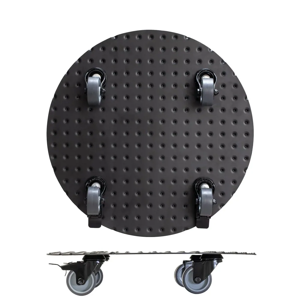 Multi Roller MR 7006, Ø 38 x 7.5 cm, soft wheels Ø 50 mm, plain bearings, 2 brakes, aluminum checker plate, load capacity 150 kg