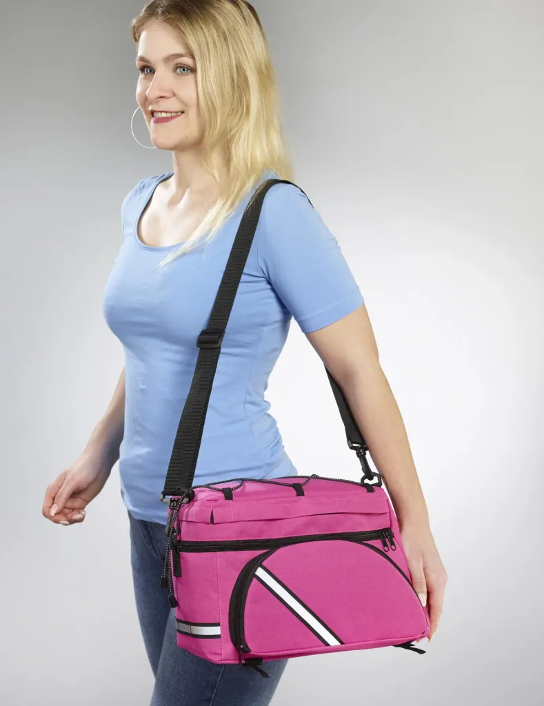 Bicycle pannier bag - multifunctional, pink