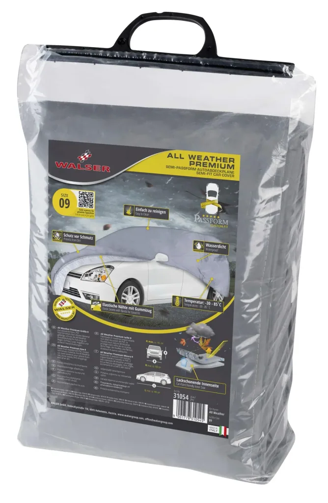 All-weather car cover - Size 9 - 465x180x165cm - PVC coated