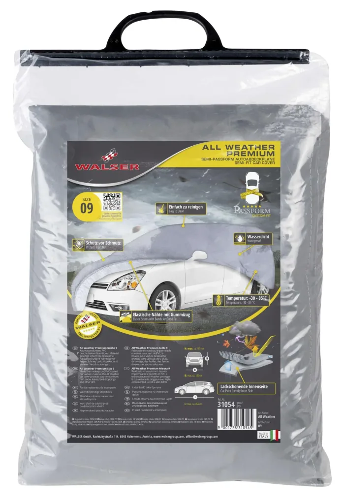 All-weather car cover - Size 9 - 465x180x165cm - PVC coated