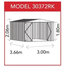 Absco Regent WG30372RK Metallschuppen - 300x366x206 cm