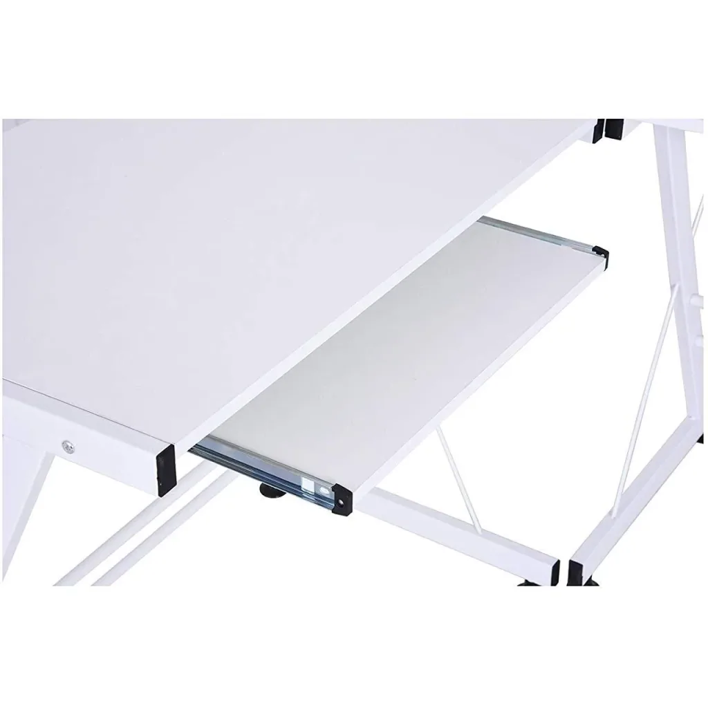 Computer desk flexible workstation MDF steel white 210 x 50 x 73.5 cm
