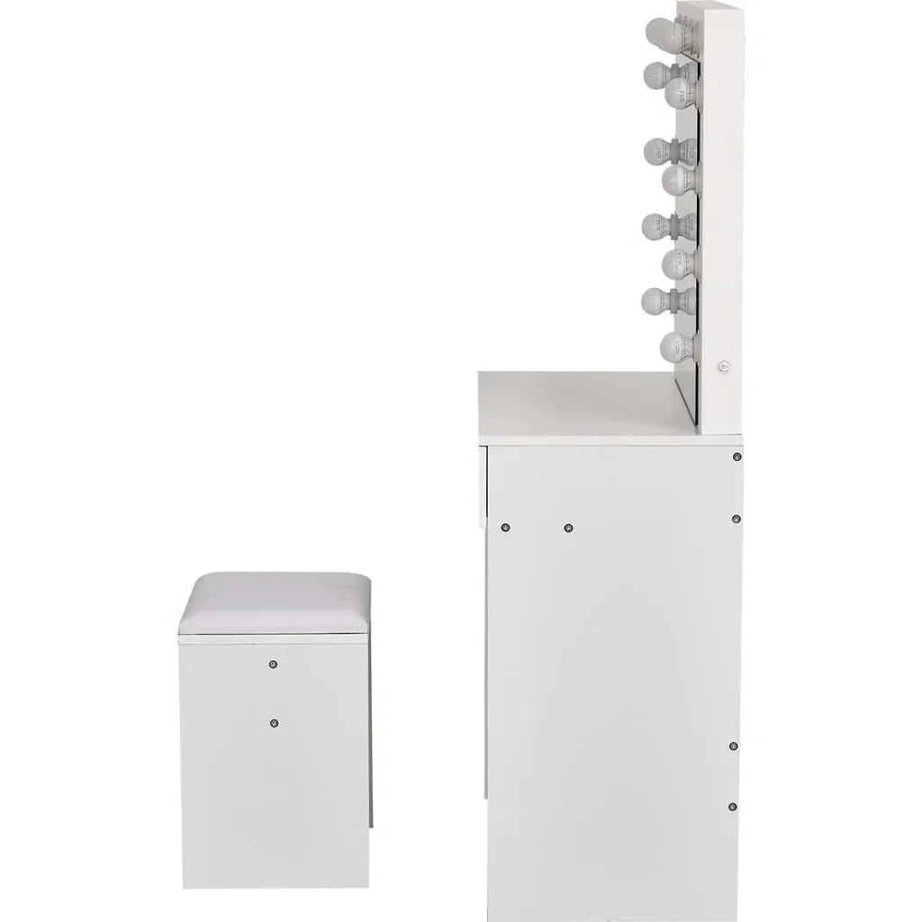 Dressing table with stool and LED lighting