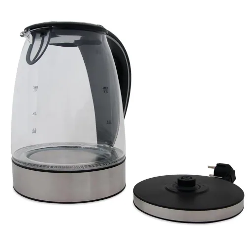 Kettle black/silver glass/stainless steel 1.7L