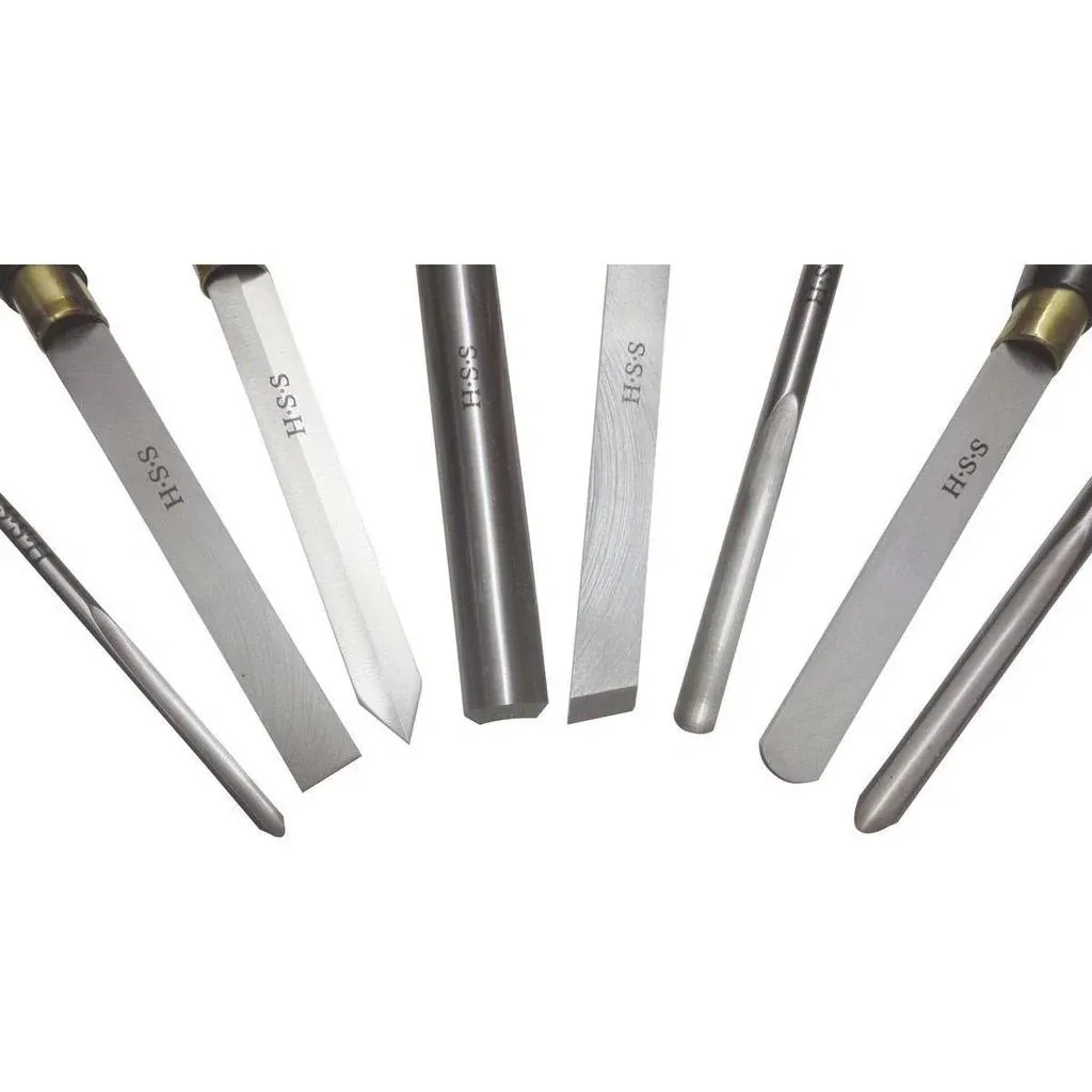 Professional turning tool set - 8 pieces - including case