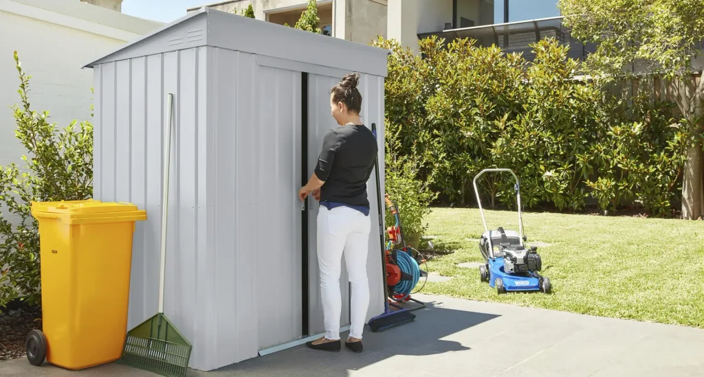 Tool shed pent roof Skillion 64, Silver Metallic
