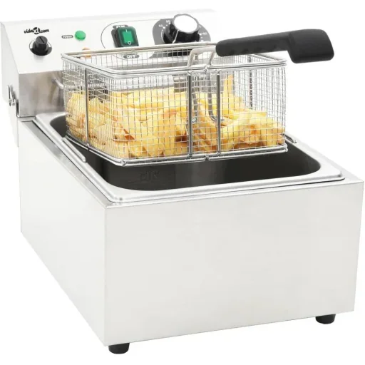 Electric deep fryer 3000 W 10 L stainless steel