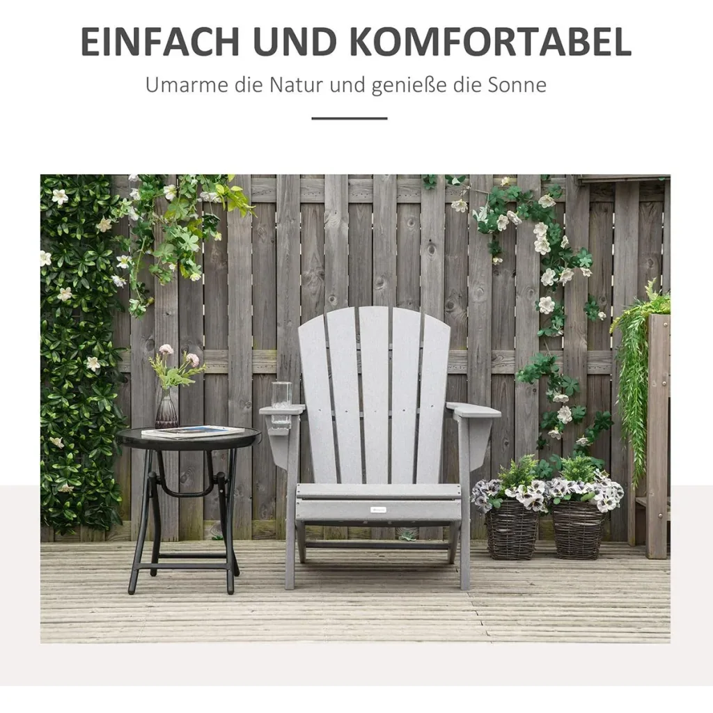 Adirondack garden chair with drink