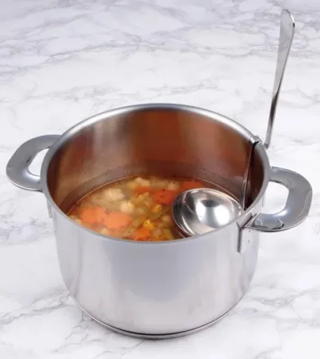 Serving ladle, hanging soup ladle, stainless steel, 25 cm