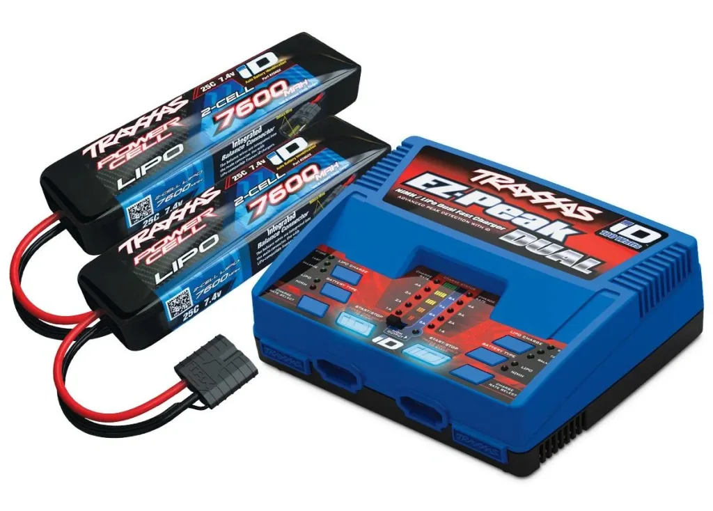 DUAL EZ-Peak Plus charger 2972G + 2x 2S Lipo 7600mAh 2869X TRAXXAS EU version / supplementary package version 2018
