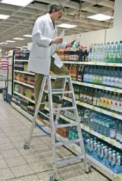 Steps double ladder 2 x 6 steps ladder aluminum mobile