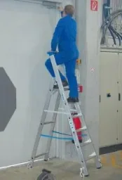 Aluminum stepladder with 12 steps, mobile ladder